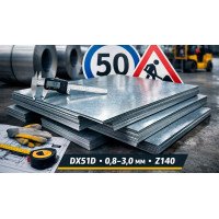Оцинкованный металл для дорожных знаков: DX51D 0,8–3,0 мм, Z140, резка под размер