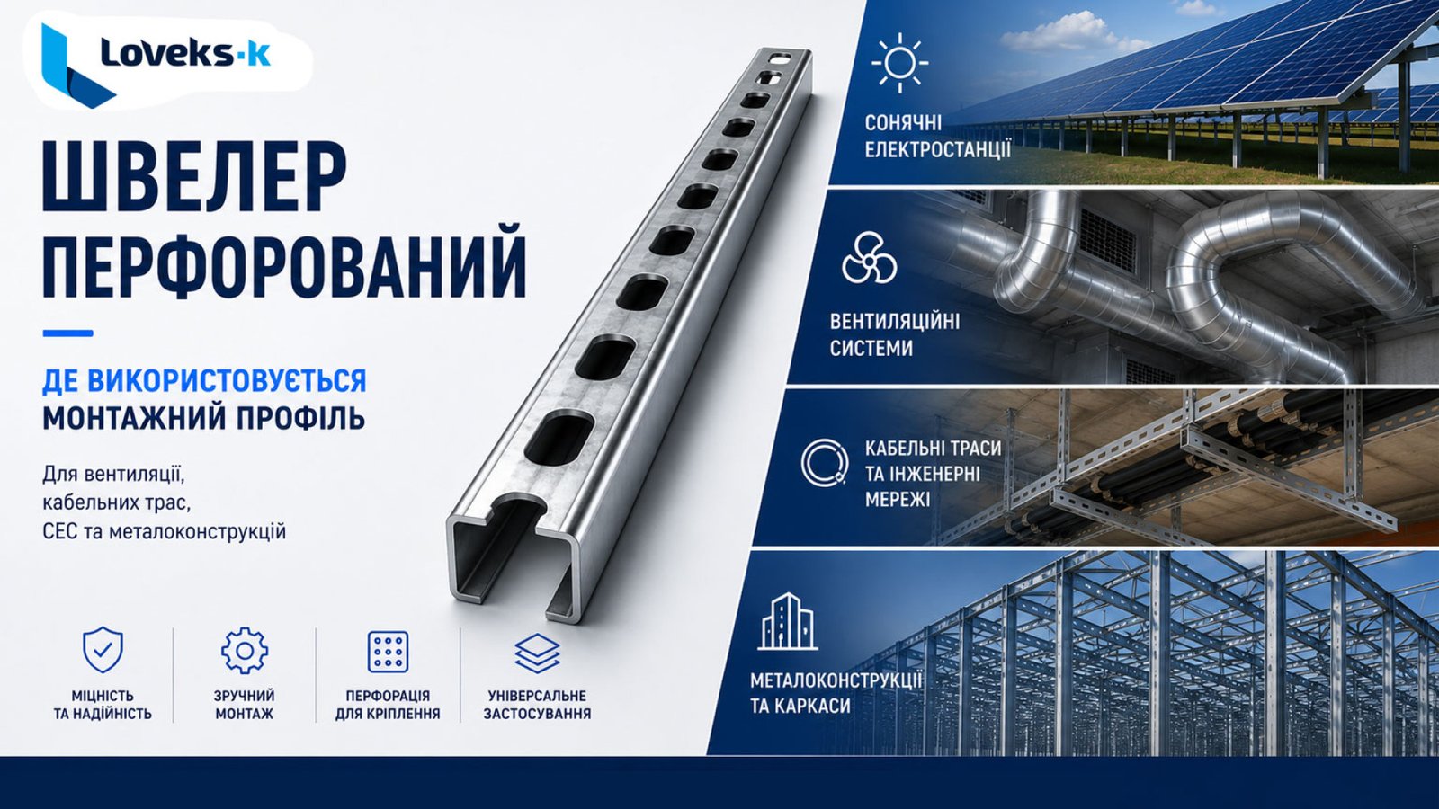 Швелер перфорований: де використовується монтажний профіль