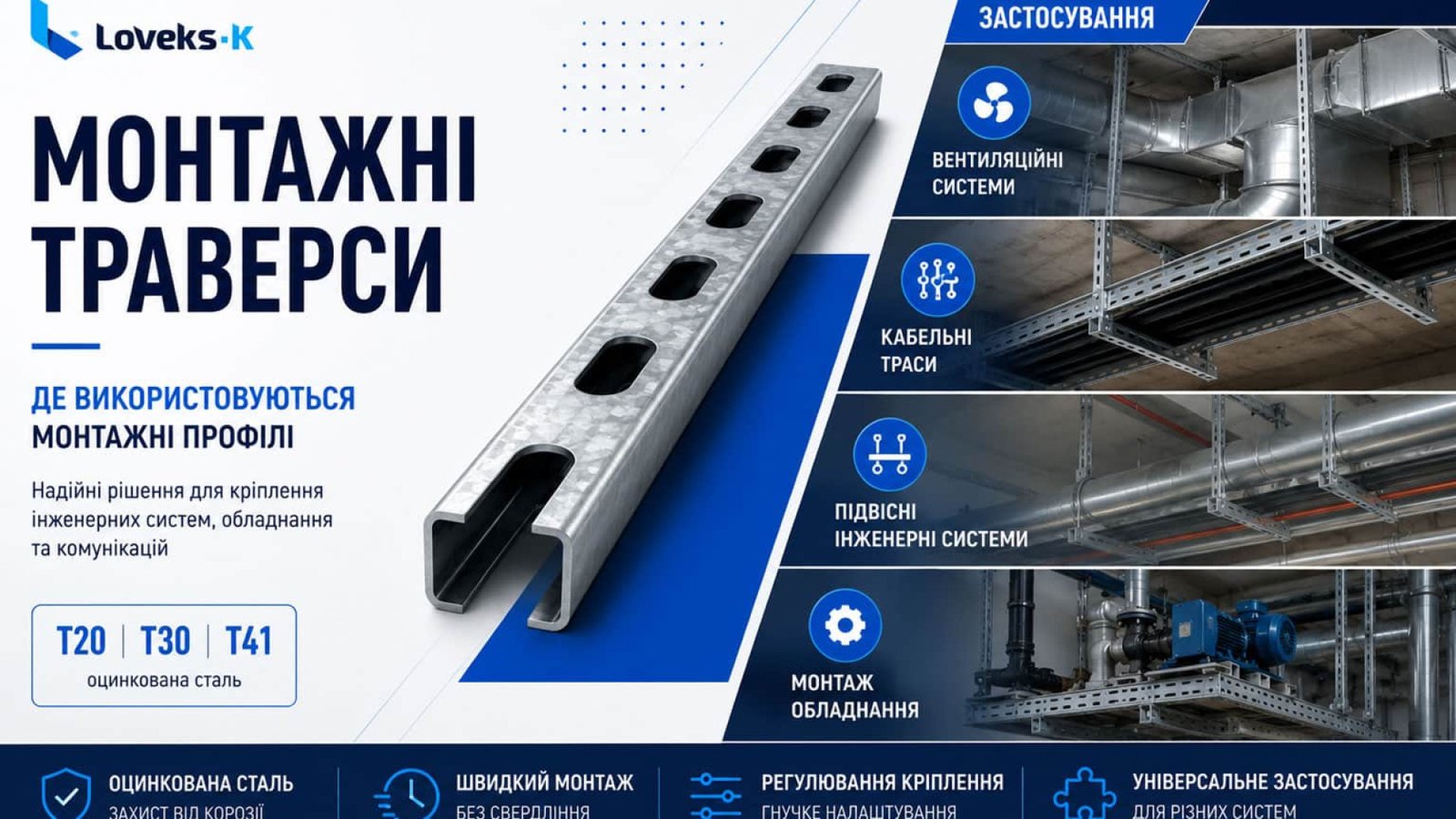 Траверси монтажні: де використовуються і які бувають