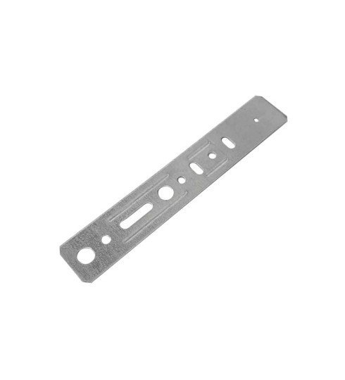 Анкерная пластина с фасками и ребрами жесткости 24×142×1 мм, универсальная для ПВХ-окон