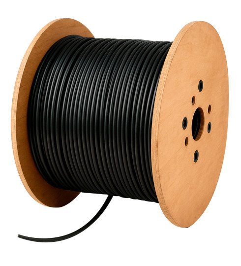 Кабель для солнечных панелей 6 мм² KBE SOLAR H1Z2Z2-K черный (Германия), 100 метров