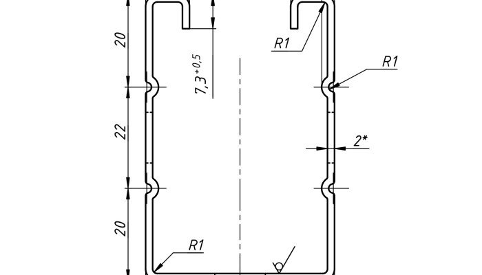 Оцинкований монтажний С-профіль для сонячних панелей 3 м 41х62x2