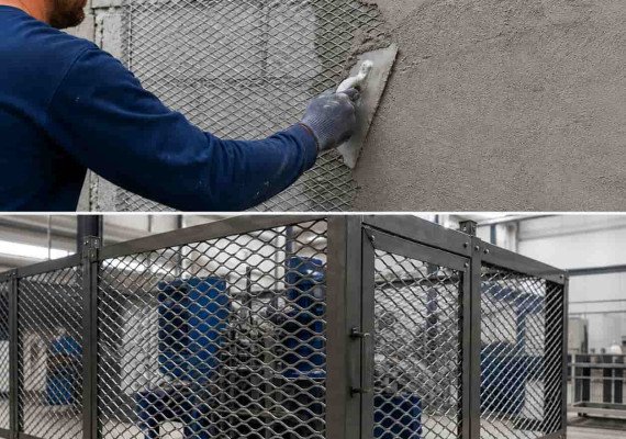 Сітка просічно витяжна оцинкована 25×60х0,5 мм, рулон 10х1 м, 1,4 кг