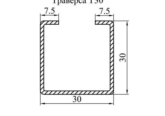 Траверса монтажна Т30 30×30×1,4 мм оцинкована